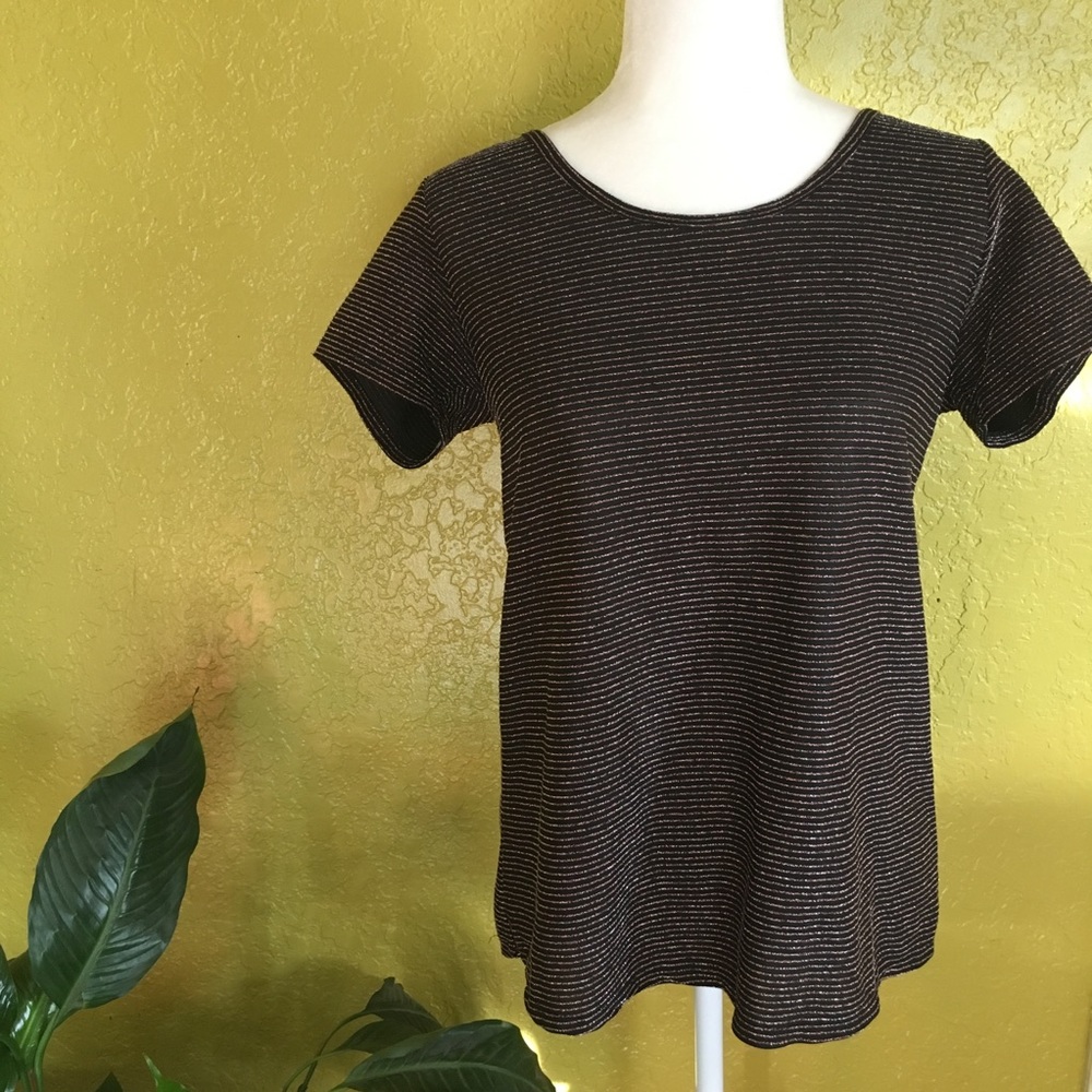 Lularoe sheer elegant top with striped sparkles